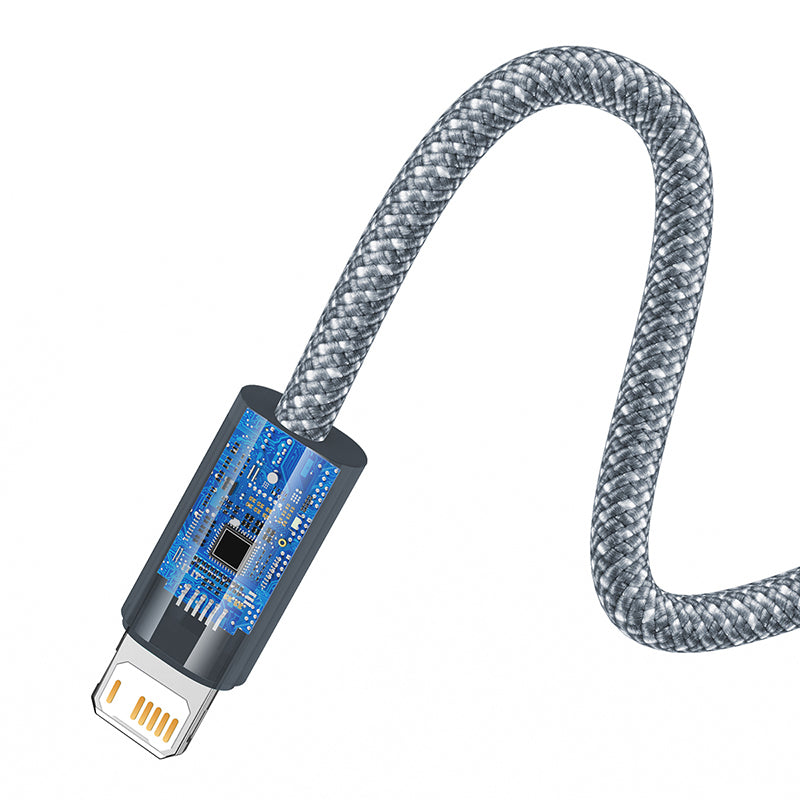 Cabo Dynamic Series Fast Charging Data Cabo Usb To Ip 2.4A 1M Slate Gray