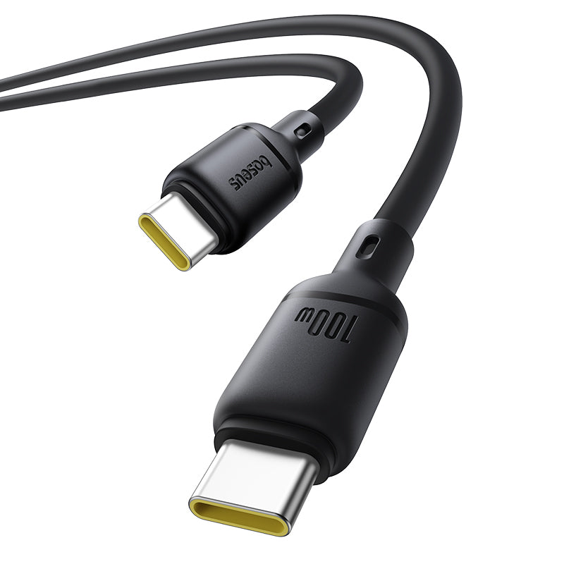 Cabo Silky Series Fast Charging Type-C To Type-C 100W 1M Cluster Preto