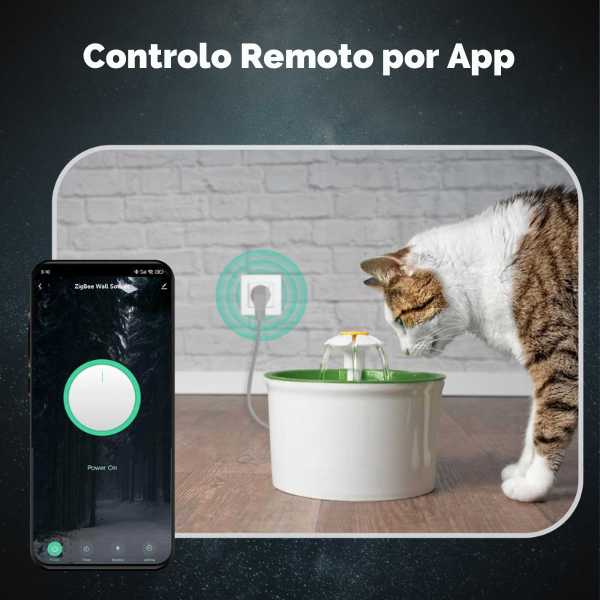 Tomada Inteligente Zigbee Star Ring com Monitorização de Energia - Cinzento