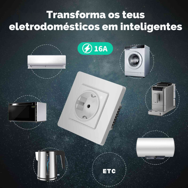 Tomada Inteligente Zigbee Star Ring com Monitorização de Energia - Cinzento