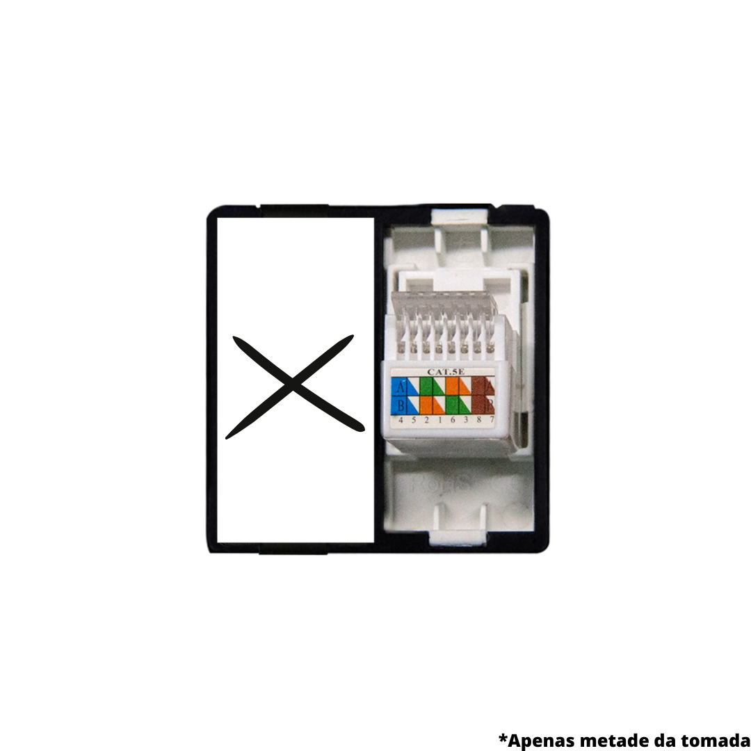 Tomada 1/2 de REDE CAT6 para Integração - Linha Desire Branco