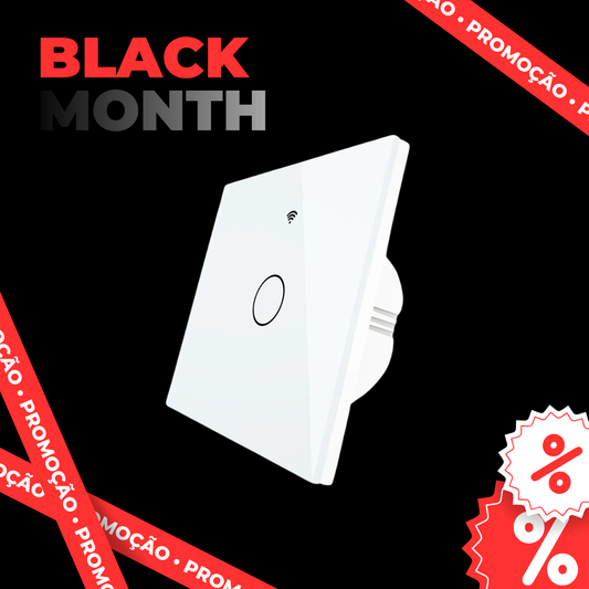 Interruptor Touch de Luz Wi-Fi + RF Branco - 1 Gang - SEM NEUTRO - Gama Simple Touch - Tuya / Smartlife - WS-EU1-L