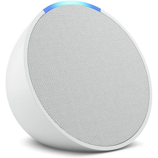 Eco Pop | Altavoz compacto e inteligente de sonido completo con Wi-Fi, Bluetooth y Alexa | Blanco 