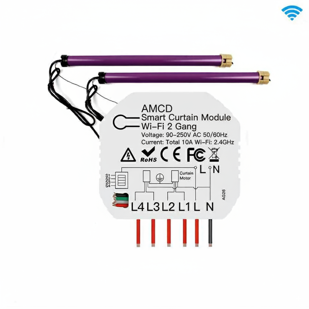 Módulo para Estores Elétricos Duplos WiFi c/ Percentagem - Tuya/SmartLife