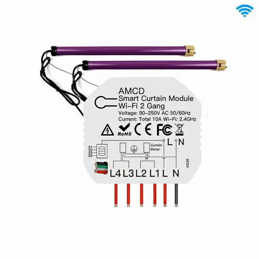 Módulo para Estores Elétricos Duplos WiFi c/ Percentagem - Tuya/SmartLife