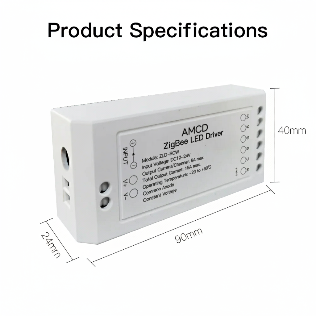 Controlador de tira de luz RGB CCT de Moes - Zigbee - Tuya / Smartlife