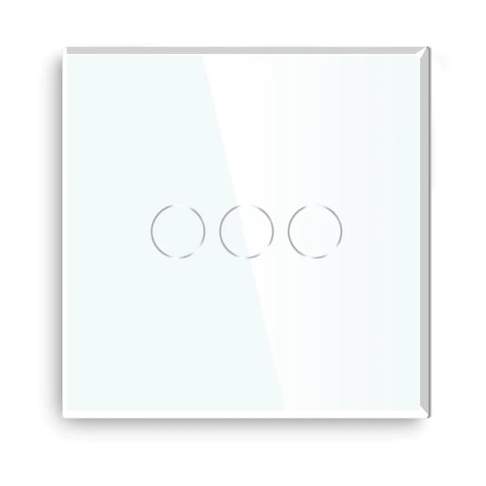 Interruptor de panel de vidrio de 3 vías de 86 x 86 mm para integración con Zigbee Desire - GL86P3W
