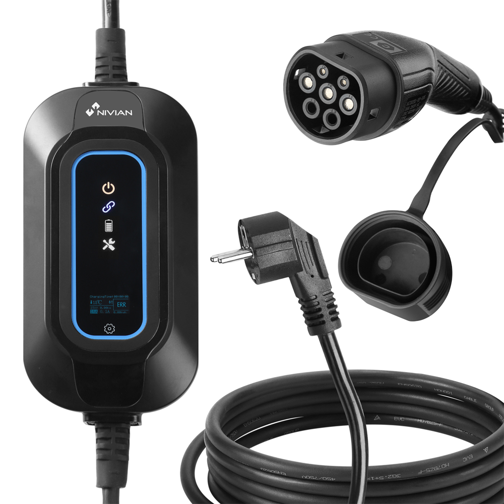 Carregador Portátil VE Nivian 3,7kW – Emergência Schuko 