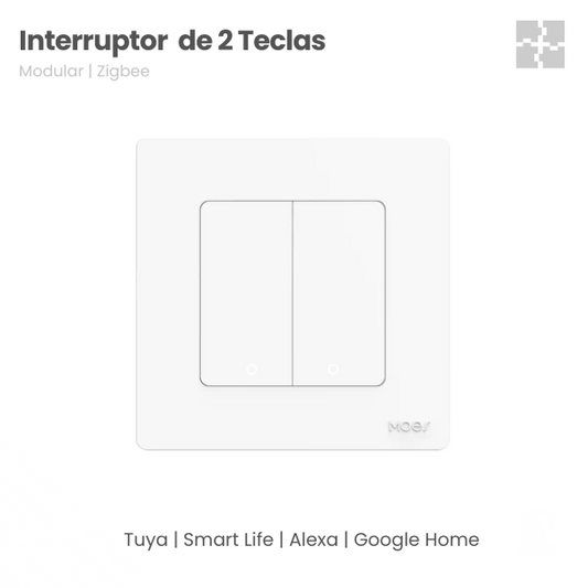 Interruptor Star Ring Zigbee 3.0 Moes - 2 Gang - Branco
