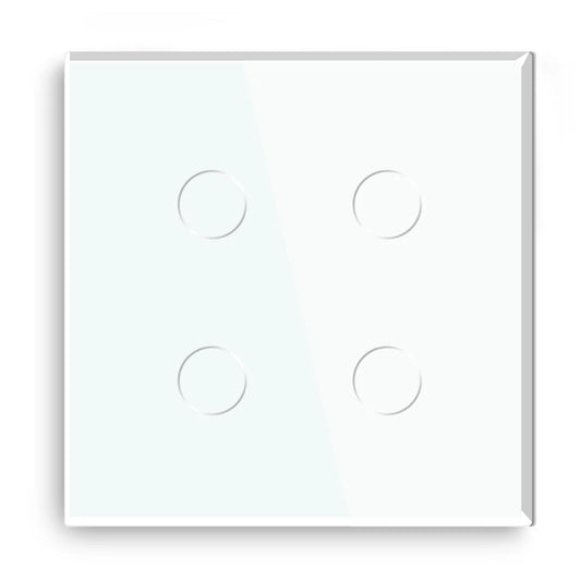Interruptor de panel de vidrio de 4 unidades de 86 x 86 mm para integración Zigbee Desire