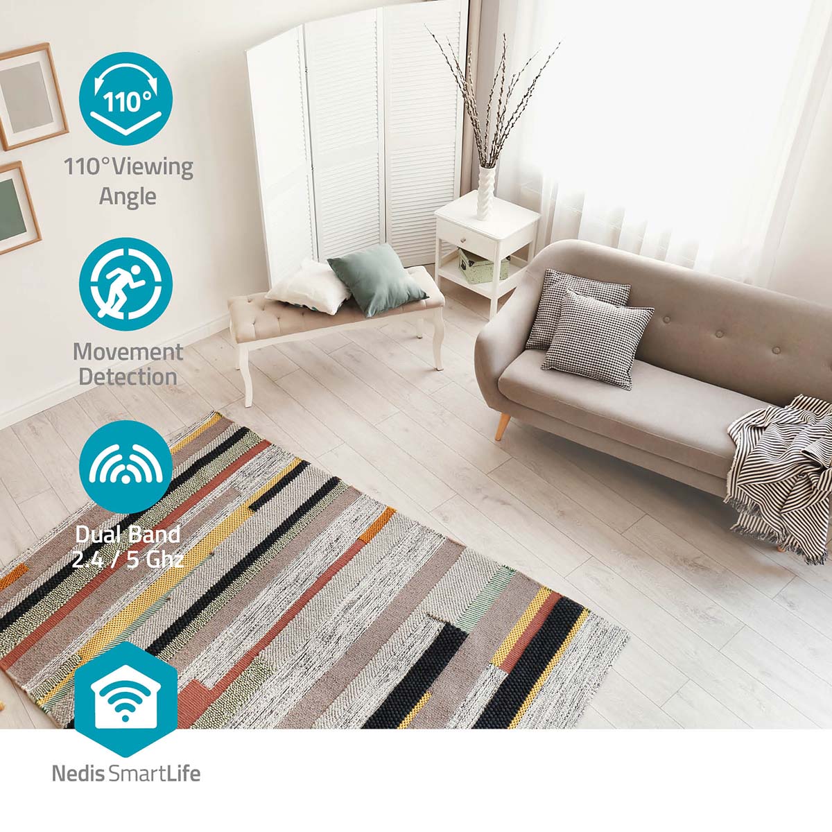 Câmara p/Interior Inteligente Wi-Fi FHD - Nedis - Tuya / SmartLife