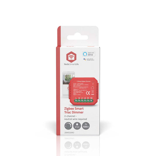 Módulo de Luzes Dimmer Triac Duplo Zigbee 3.0 - Nedis - Tuya / SmartLife