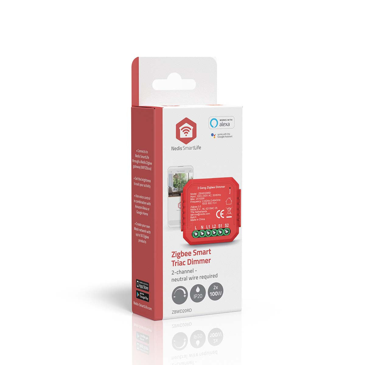 Módulo de Luzes Dimmer Triac Duplo Zigbee 3.0 - Nedis - Tuya / SmartLife