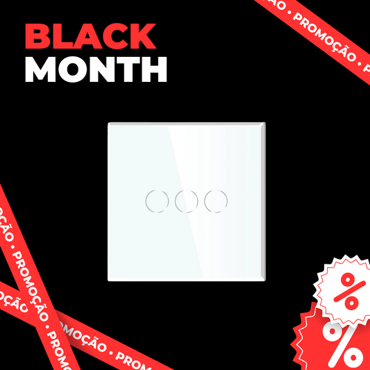 Painel de Vidro Interruptor 3 Gang 86*86mm para Integração em Zigbee Desire - GL86P3W