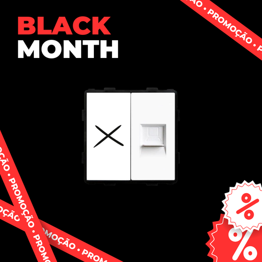 Tomada 1/2 de REDE CAT6 para Integração - Linha Desire Branco