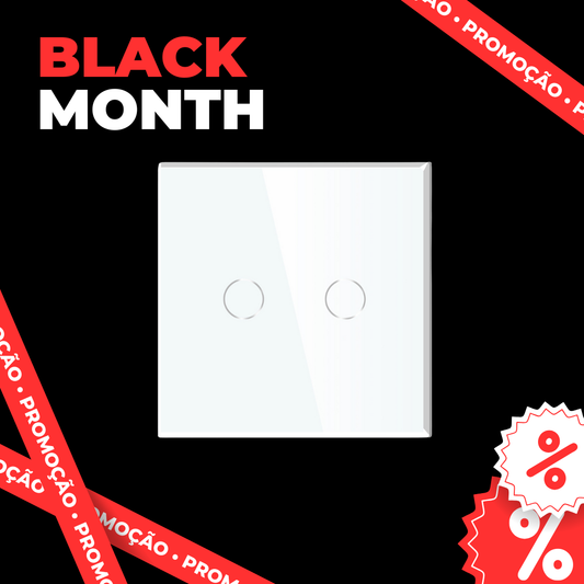 Painel de Vidro Interruptor 2 Gangs 86*86mm para Integração em Zigbee Desire - GL86P2W