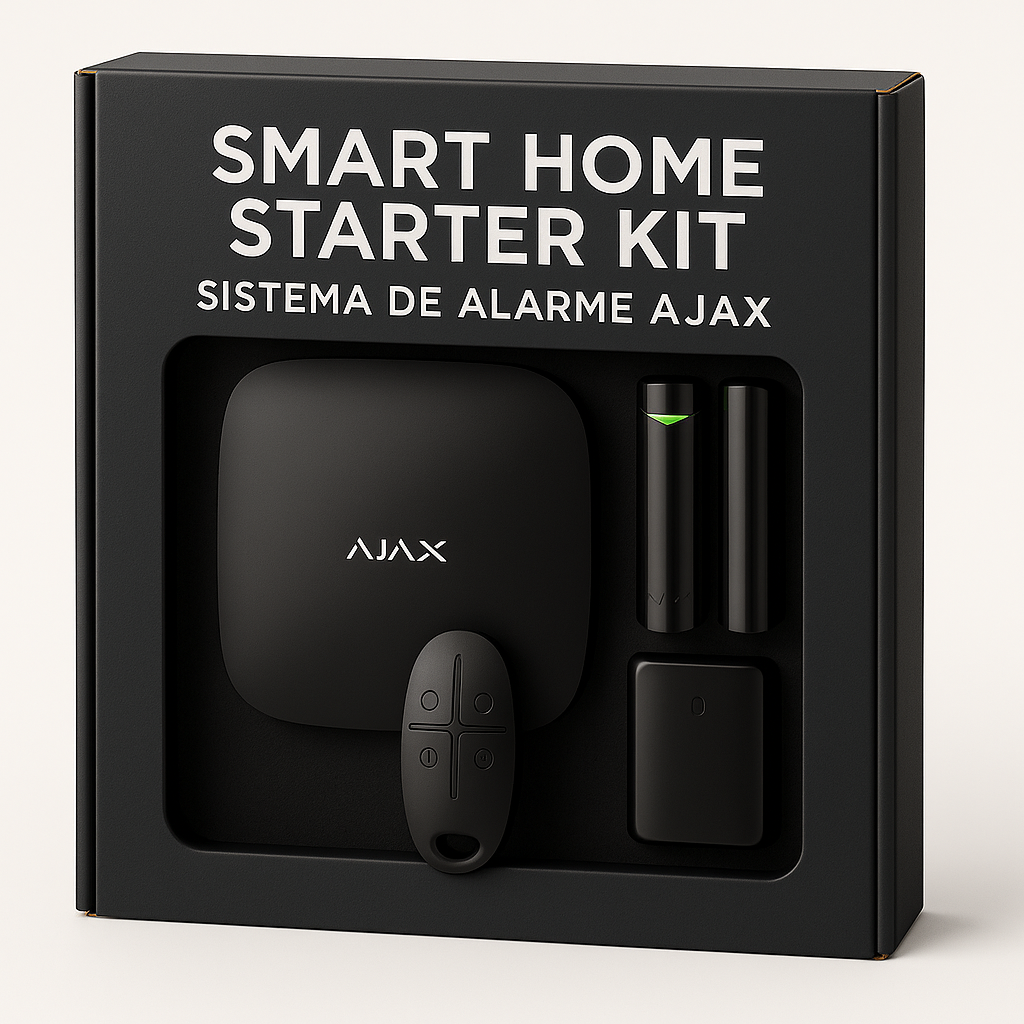 Starter Kit Ajax - Sistema de alarme anti-intrusão profissional c/ comunicação sem fios - preto