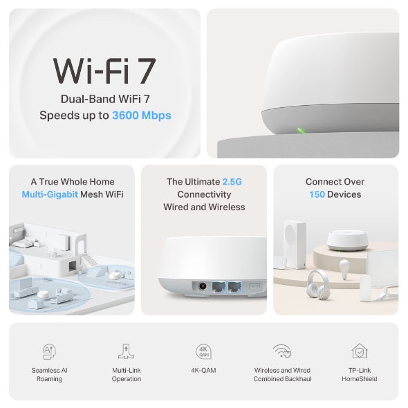 Sistema Mesh Wi-Fi 7 TP-Link Deco BE25 – BE3600