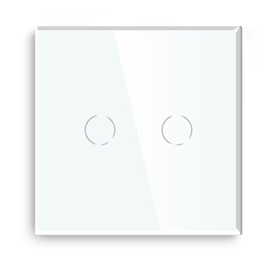 Painel de Vidro Interruptor 2 Gangs 86*86mm para Integração em Zigbee Desire - GL86P2W