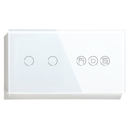 Interruptor Zigbee Desire - 2 Gang +  1 Estore - 157*86mm - Vidro Branco - Tuya / Smartlife