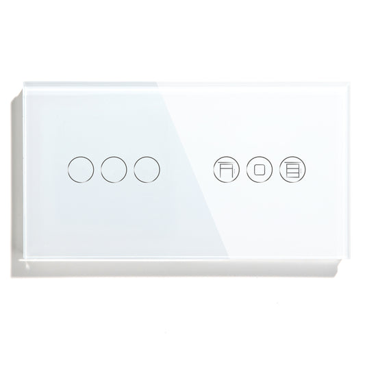 Interruptor Zigbee Desire - 3 Gang +  1 Estore - 157*86mm - Vidro Branco - Tuya / Smartlife