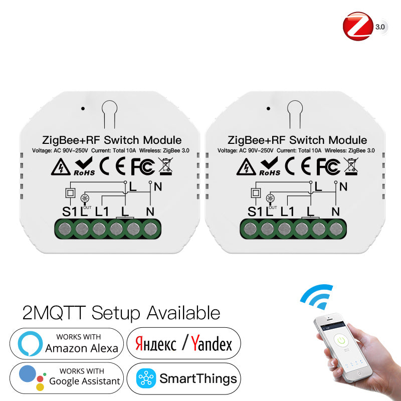 Módulo de Luzes Simples - Zigbee 3.0 + RF para 1 Interruptor Moes - Tuya / Smartlife - MS-104Z