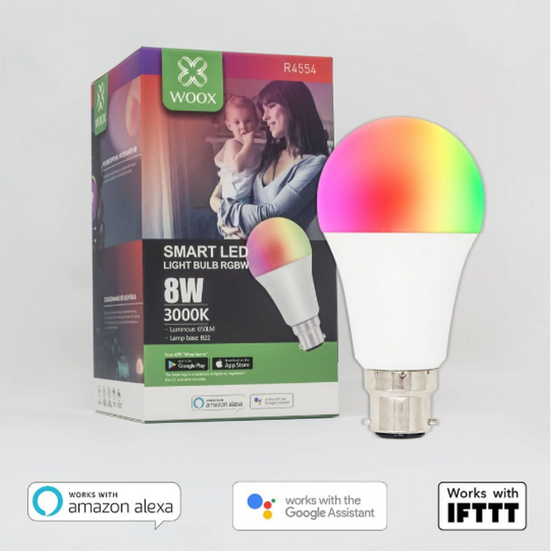 Bombilla Wi-Fi Woox RGB B22 - Tuya/Smartlife