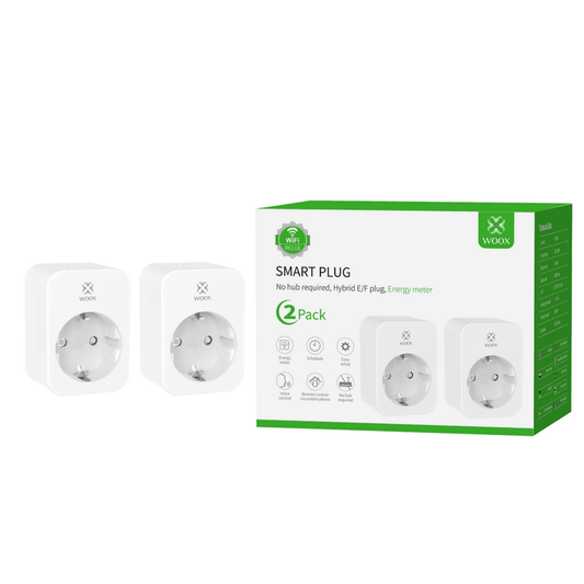 Tomada Inteligente Woox / Pack 2 / com Monitorização de Consumo / Tuya / SmartLife
