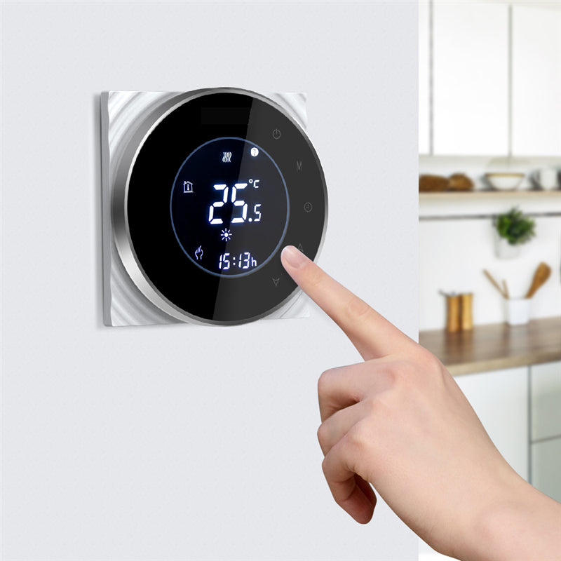 Termostato para suelo radiante hidráulico - Negro - Tuya / Smartlife