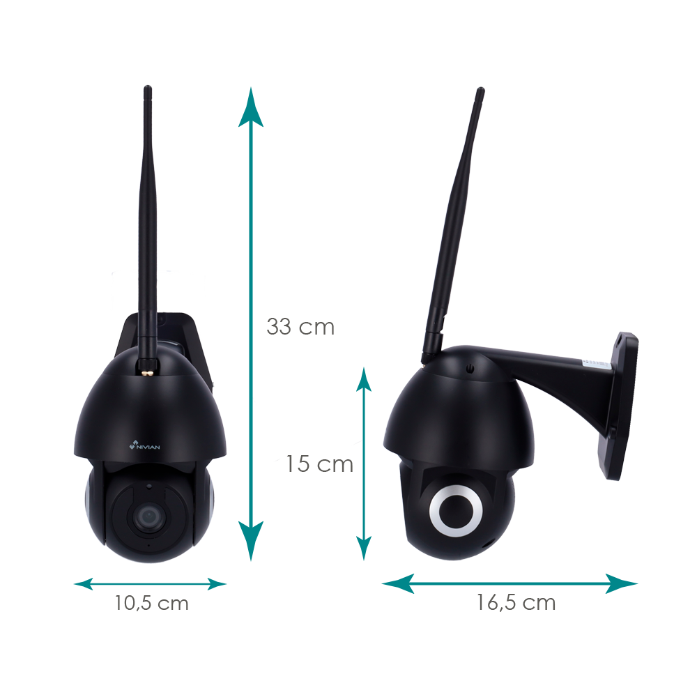 Cámara exterior giratoria de 360 ​​grados - Negra - Tuya/Smartlife