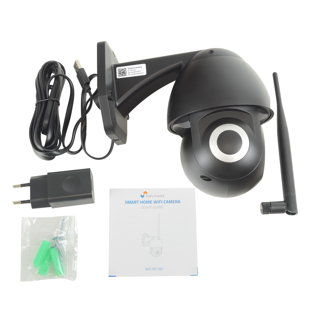 Cámara exterior giratoria de 360 ​​grados - Negra - Tuya/Smartlife